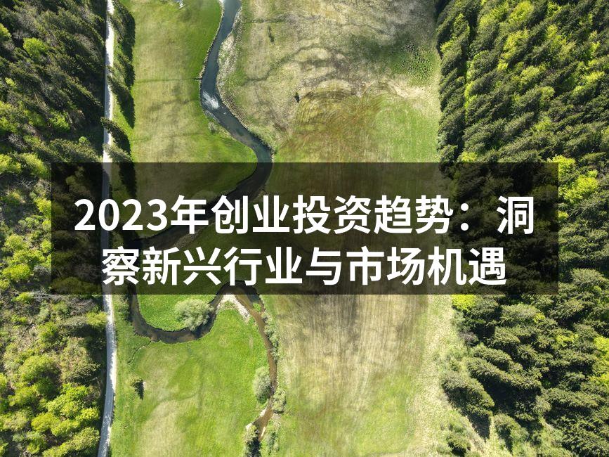 2023年创业投资趋势：洞察新兴行业与市场机遇